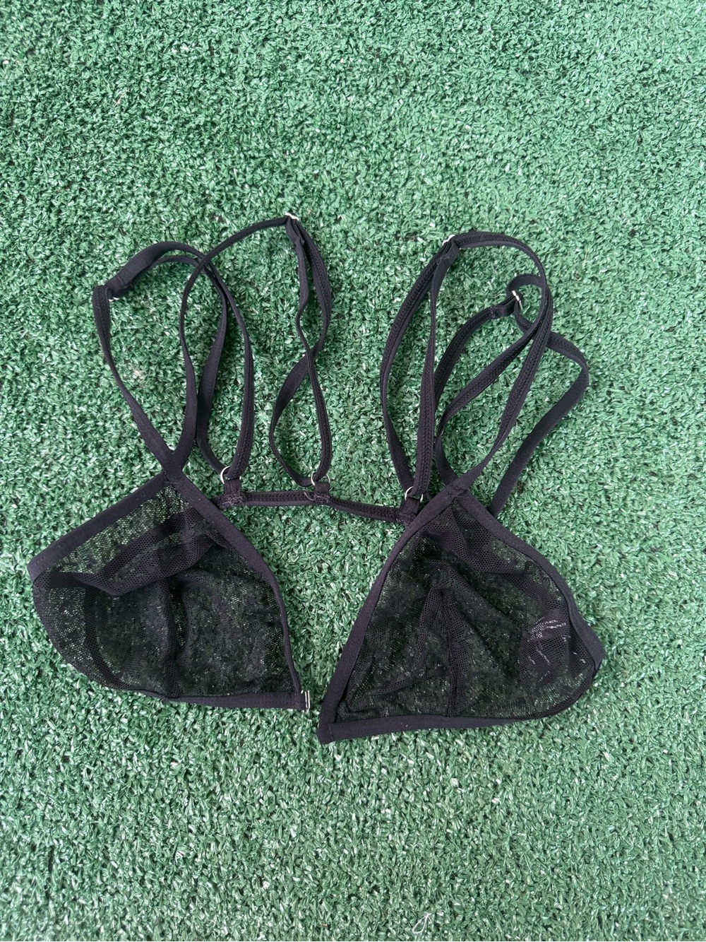 Out From Under Urban Outfitters Black Sheer Mesh Polka Dot Bralette Size S